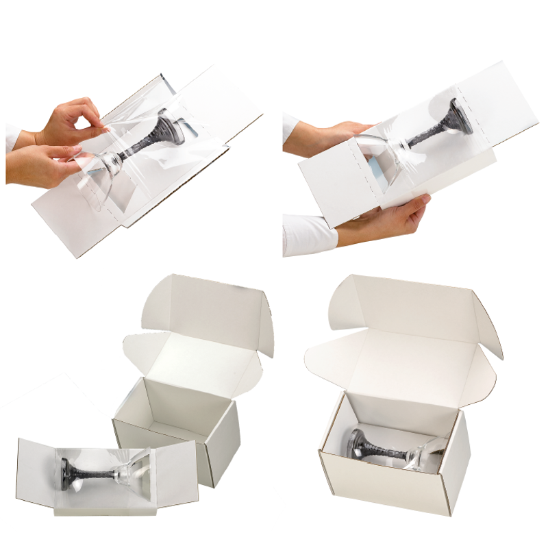 Recyclable shipping package, simple unpacking and repackage.