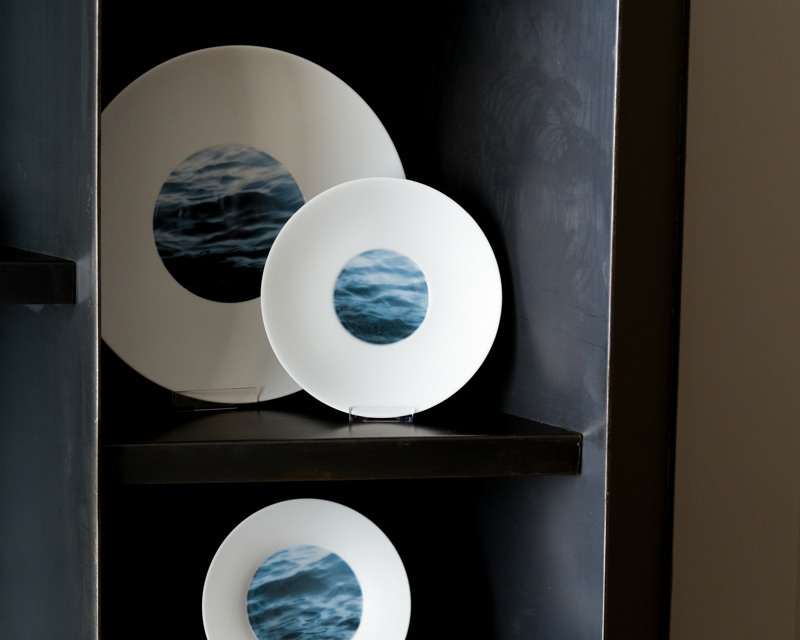 Three plates of Waves in our shelf Large Coupe Plate together with small Coupe Plate