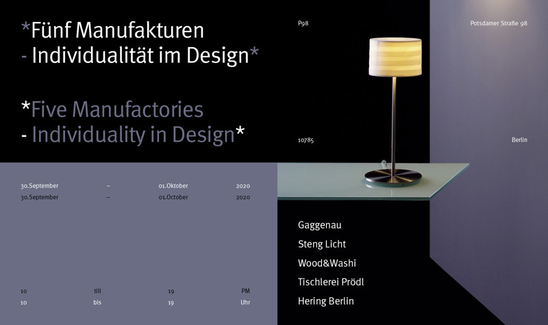 Einladung zur Architektenschau  *Fünf Manufakturen - Individualität im Design*